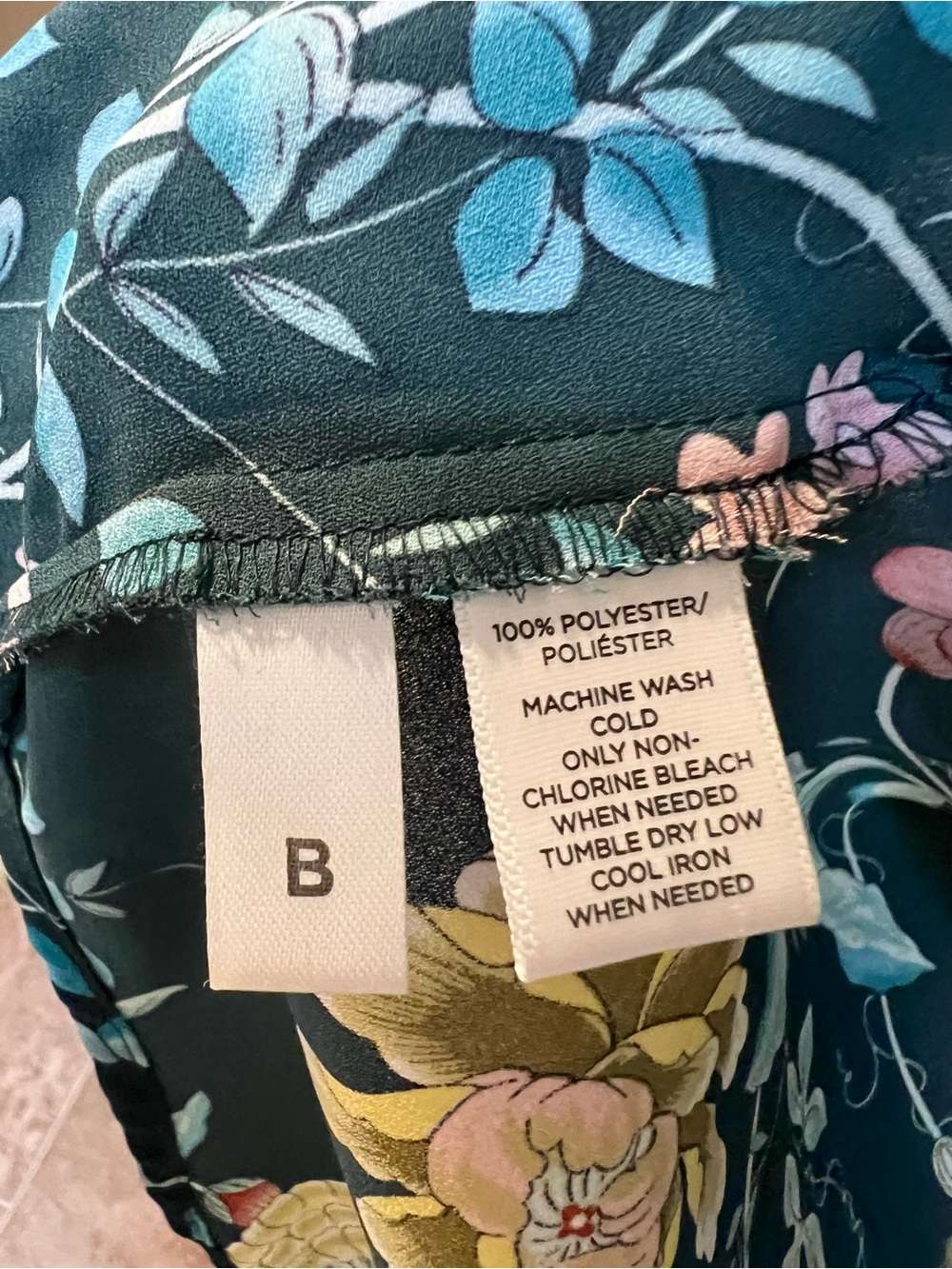 LOFT Dark Teal Floral Button-Down Shirt - Picture 8 of 8
